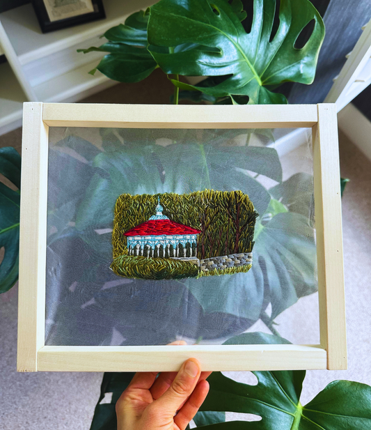 floating embroidery art | eden park gazebo | hand-stitched