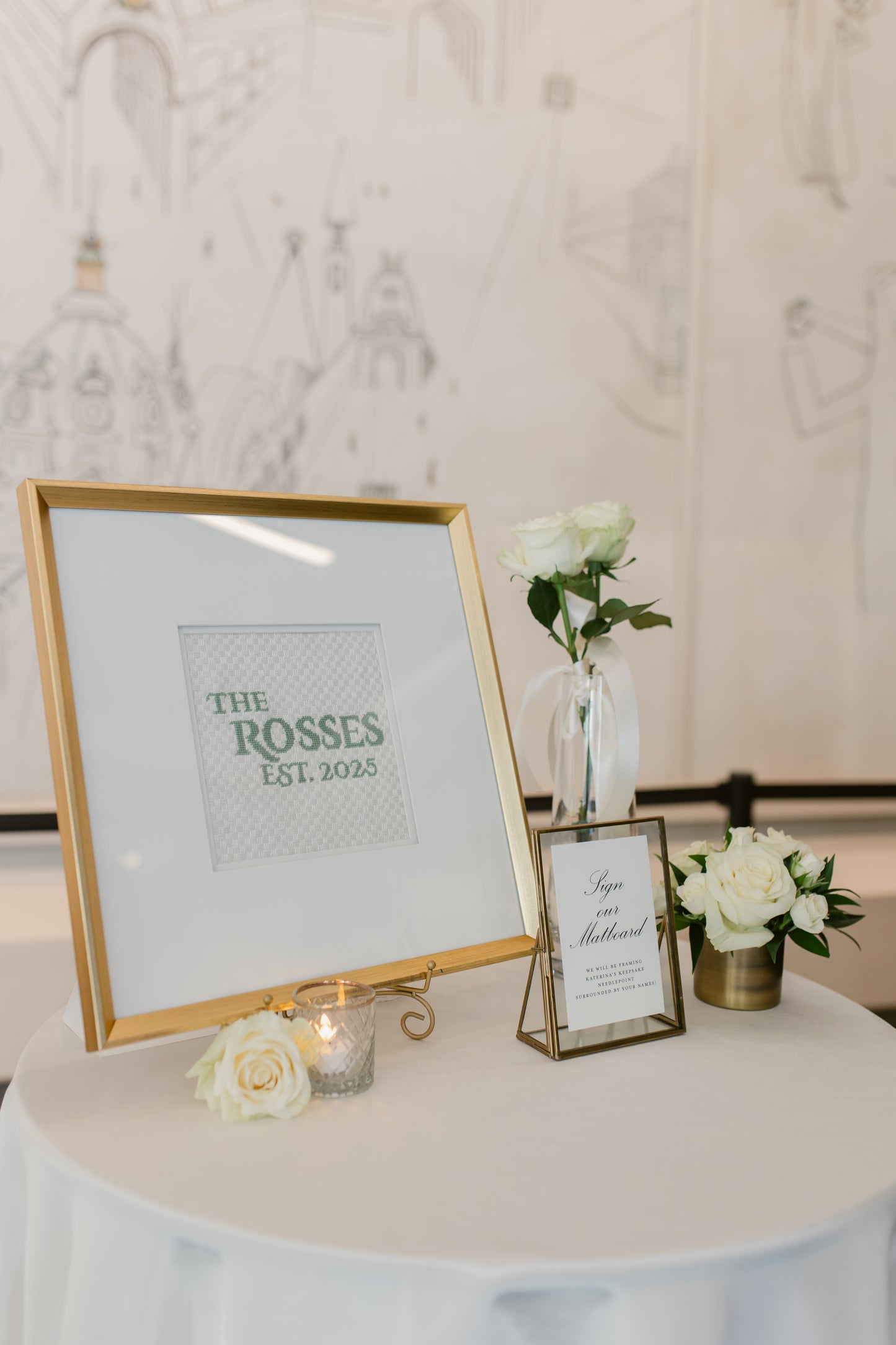CUSTOM WEDDING PIECES - needlepoint canvas