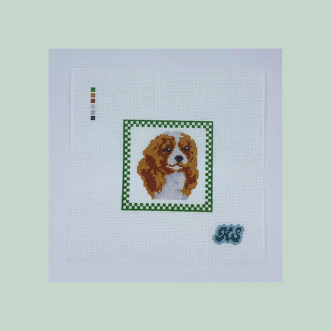 queen cav hand-painted needlepoint pet canvas