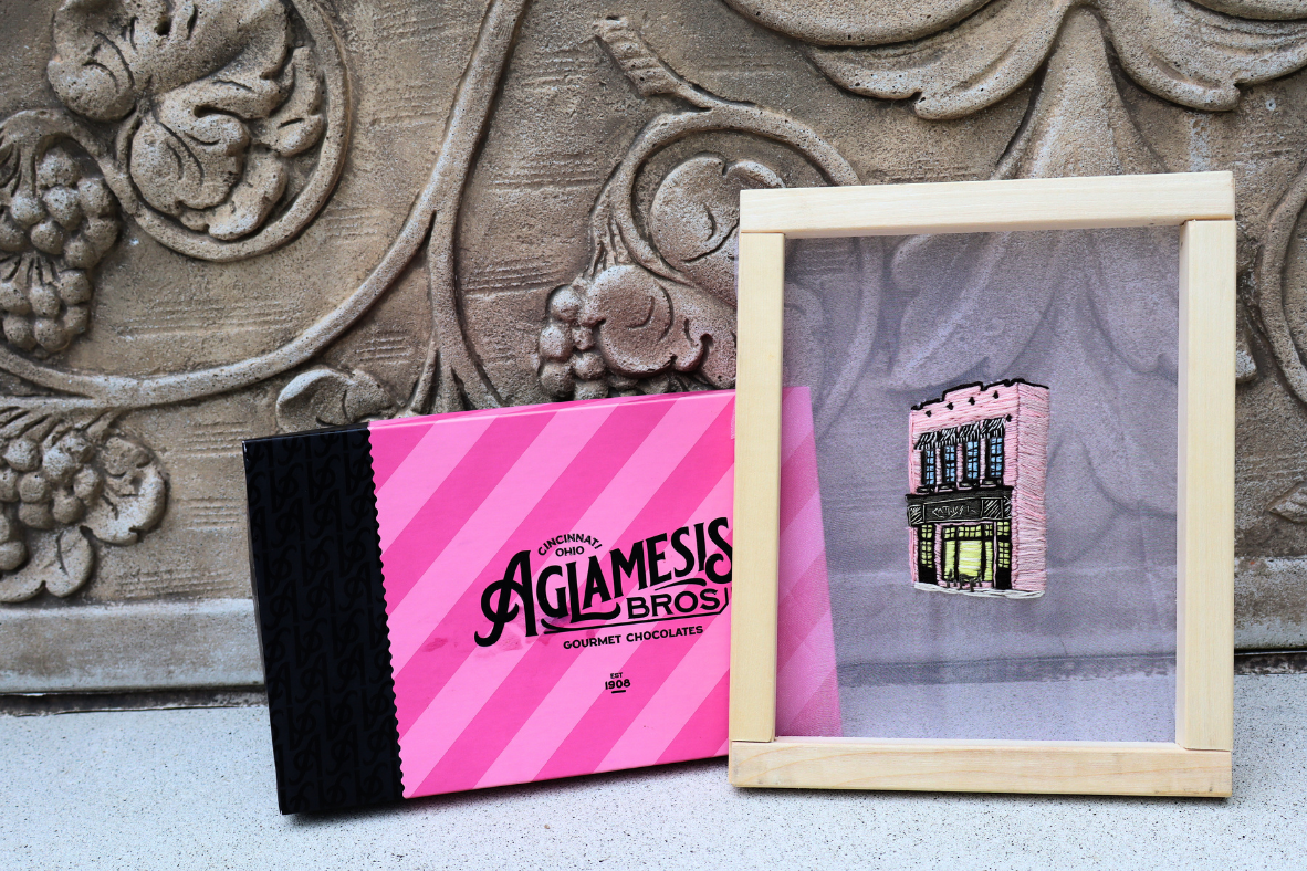 floating embroidery art | aglamesis | hand-stitched