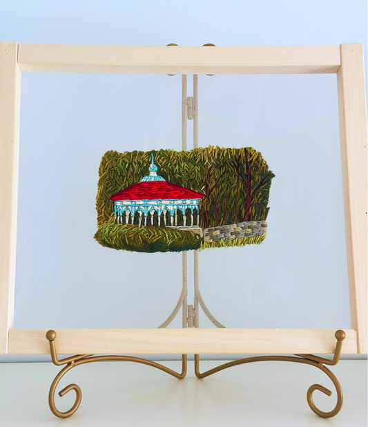 floating embroidery art | eden park gazebo | hand-stitched