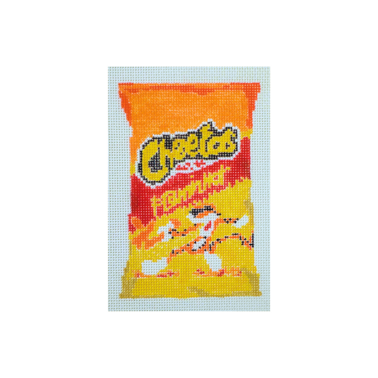 hot cheetos bag - needlepoint canvas - 18-mesh