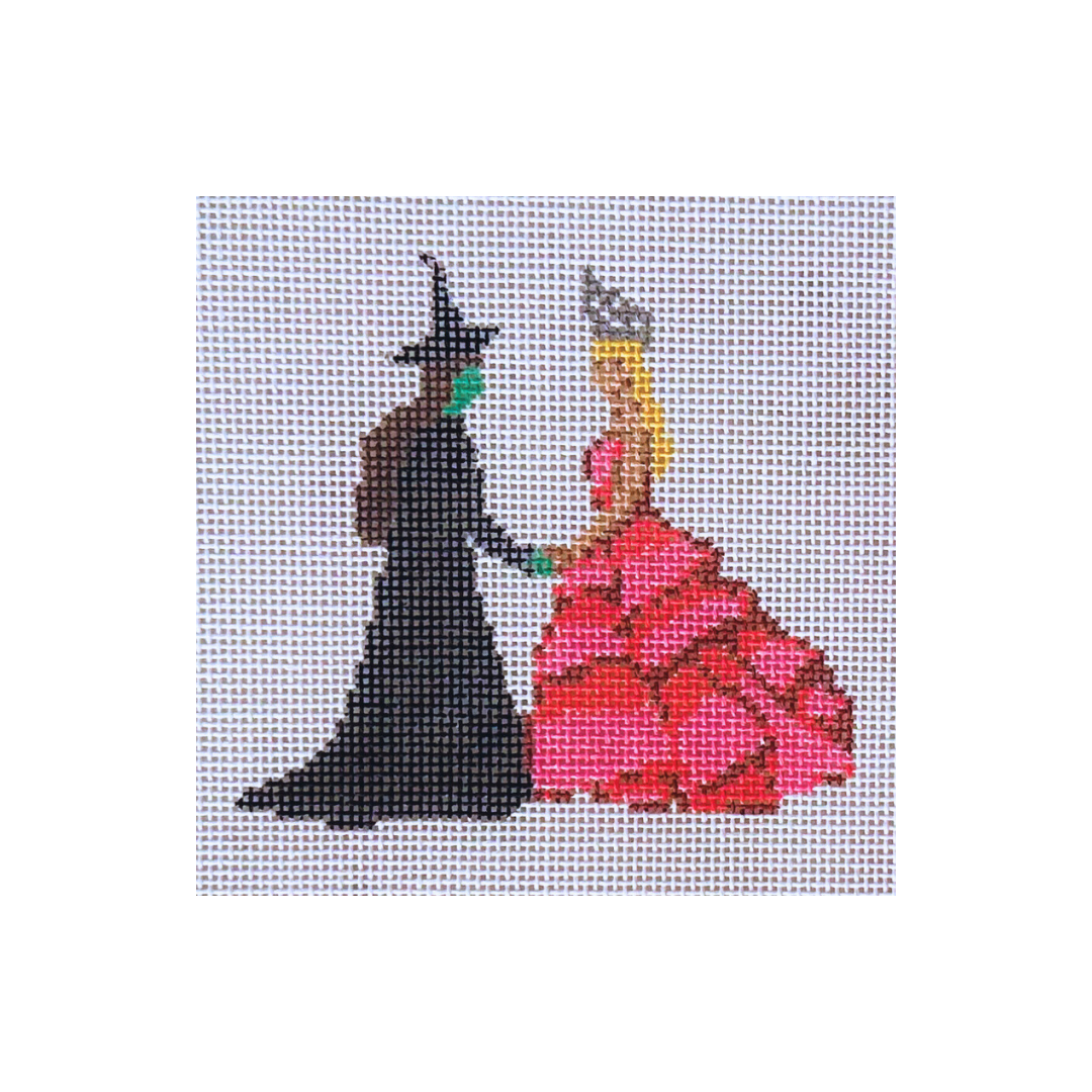 Pink Goes Good with Green Wicked - needlepoint canvas - 18-mesh