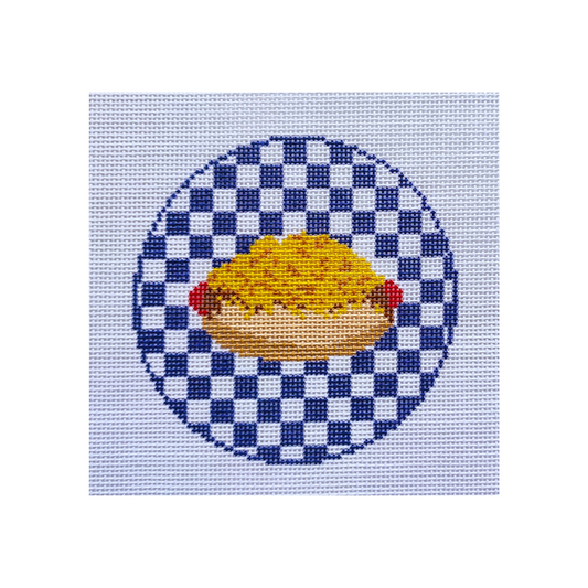 cheese coney checkered - needlepoint canvas - 18-mesh