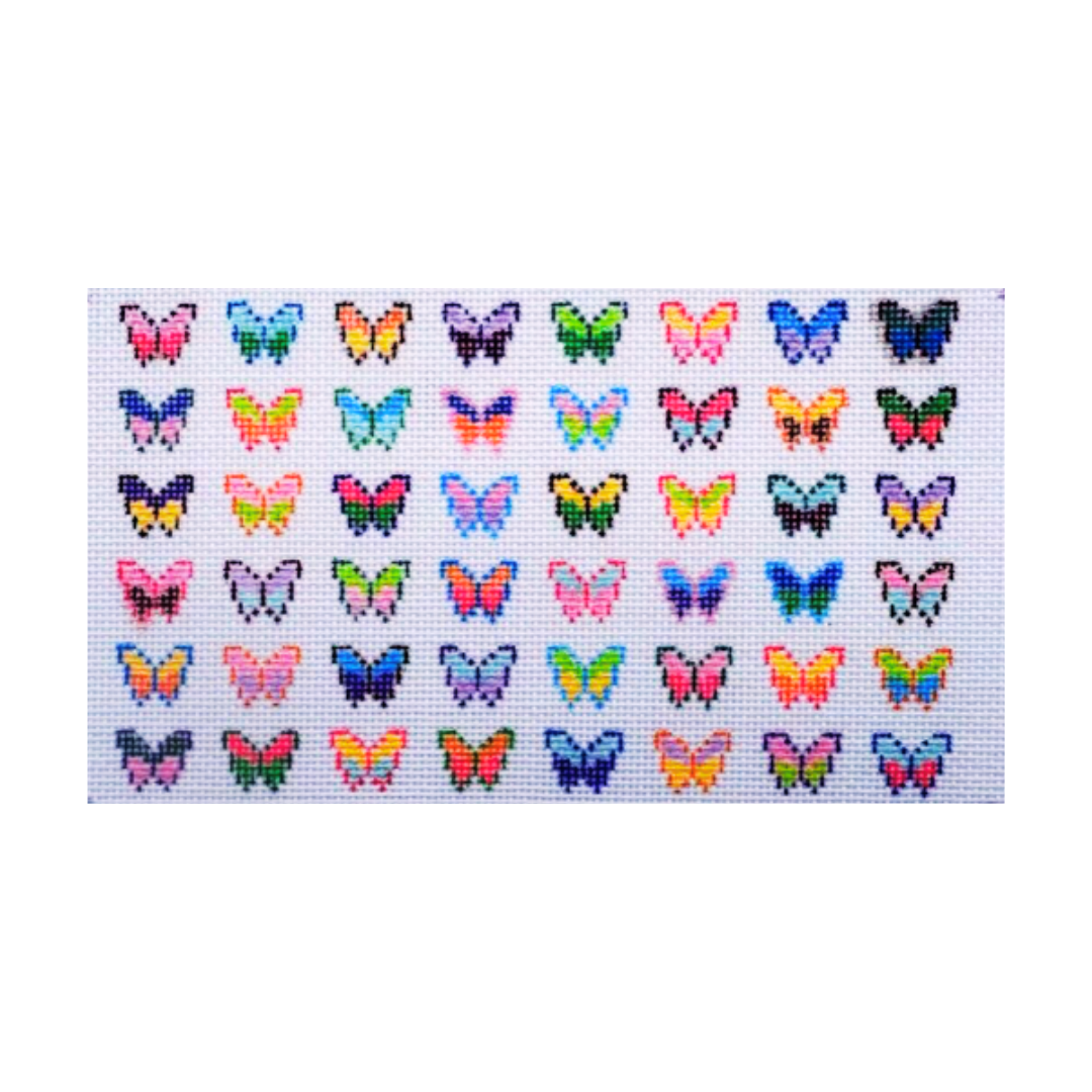 butterfly show - needlepoint canvas - 18-mesh