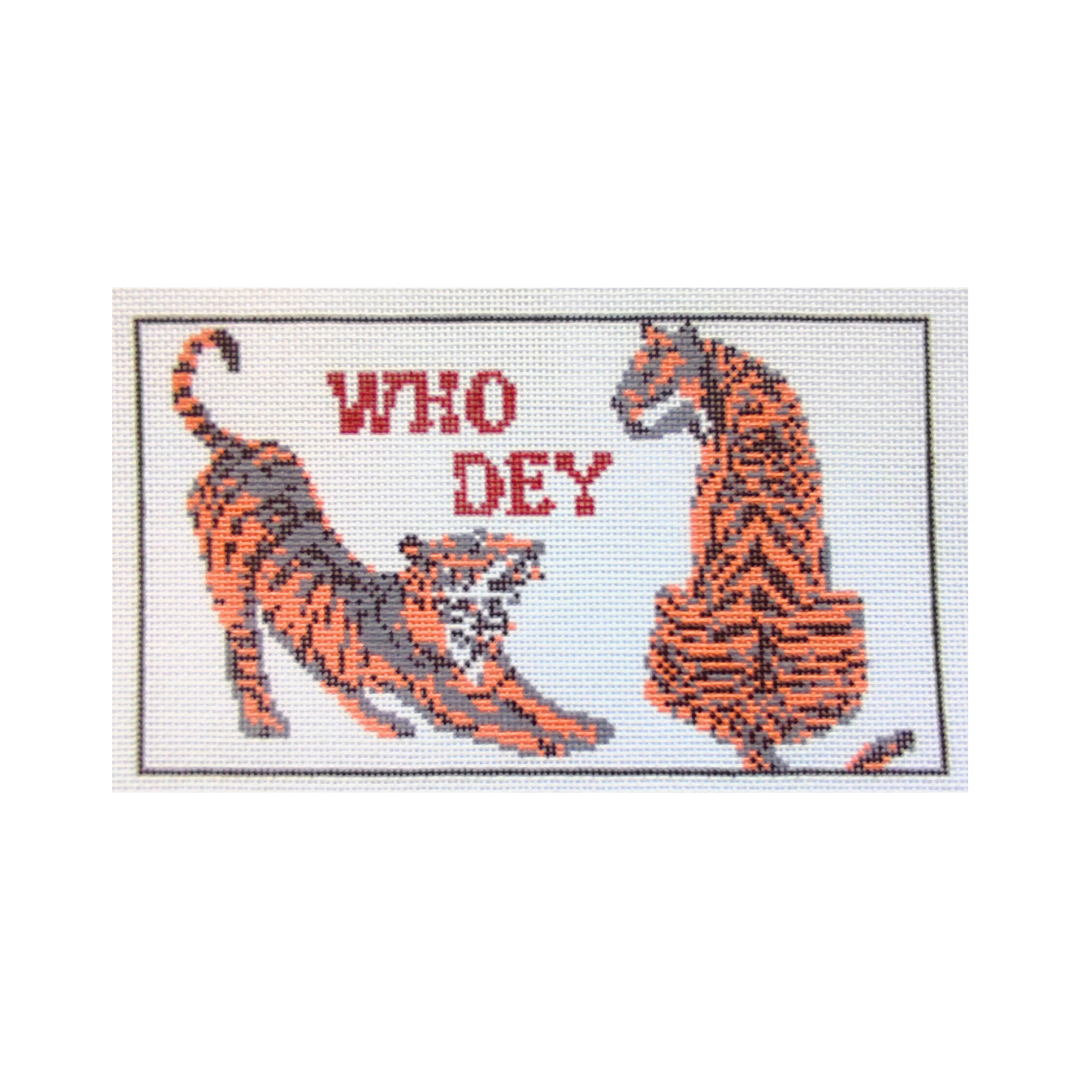 who dey! bengal tigers - needlepoint canvas - 18-mesh