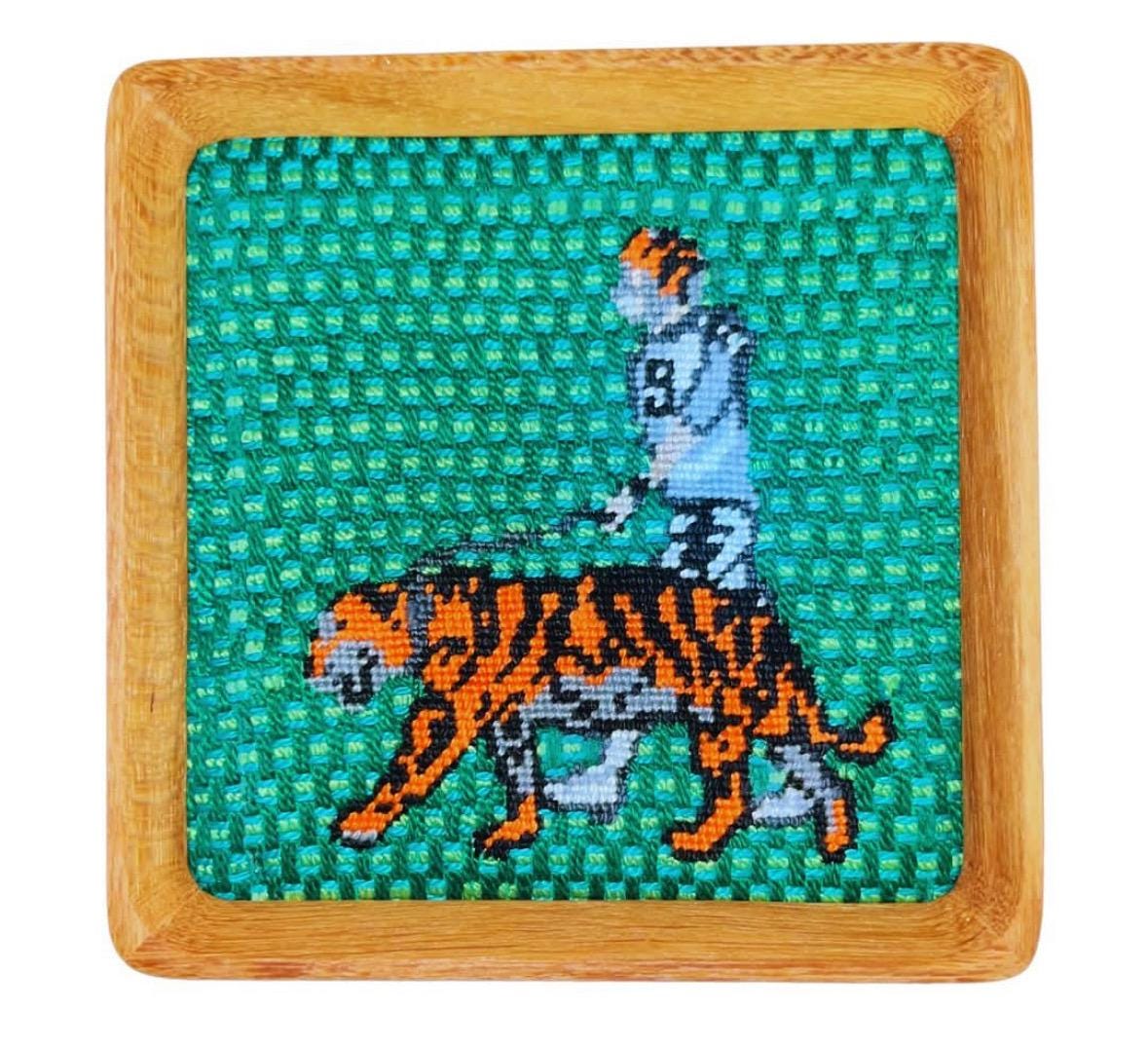 joey b and his bengal tiger - needlepoint canvas - 18-mesh